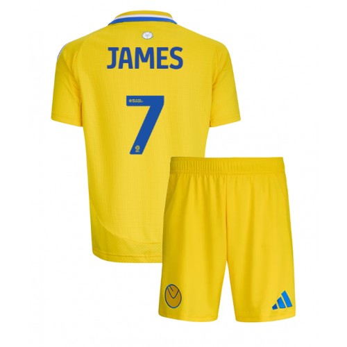 Dres Leeds United Daniel James #7 Gostujuci za djecu 2024-25 Kratak Rukav (+ kratke hlače)